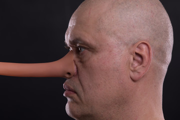 funny man with a long nose