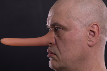 funny man with a long nose