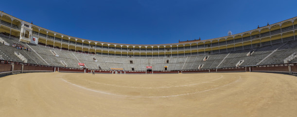 Madrid, Spain - with a a seating capacity of 23,798, Las Ventas is one of the biggest bullrings in...