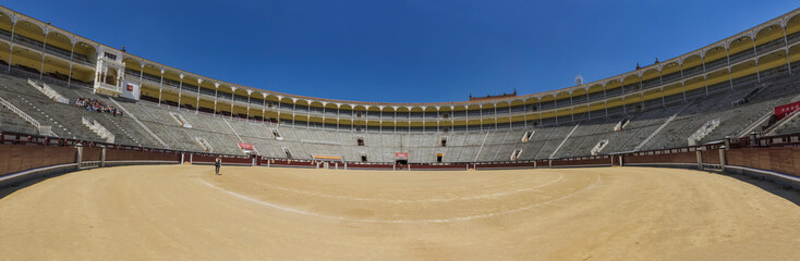 Madrid, Spain - with a a seating capacity of 23,798, Las Ventas is one of the biggest bullrings in...