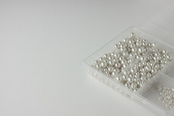 white pearl beads wedding background
