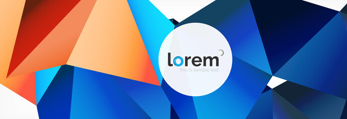 Vector colorful geometric triangle background, crystal banner design