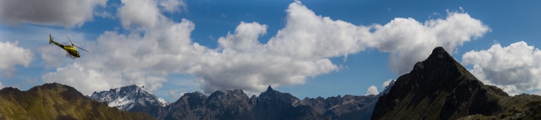 The mountains and the lake near Livigno.