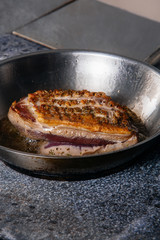 Baked duck with apple