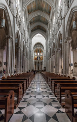 Obraz premium Madrid, Spain - the spanish capital has a really strong catholic heritage, and a large number of catholic landmarks. Here in particular a church in the Old Town