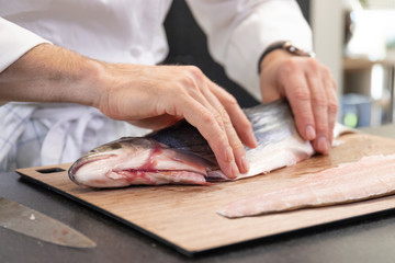 star chef fillets fish