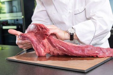 dissect and clean the beef fillet