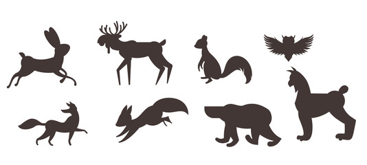 Set of animals in flat style