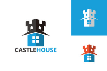 Castle House Logo Template Design Vector, Emblem, Design Concept, Creative Symbol, Icon