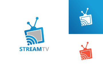Fototapeta premium Streaming Television Logo Template Design Vector, Emblem, Design Concept, Creative Symbol, Icon
