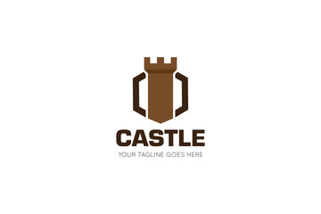 Castle logo and castle icon design template