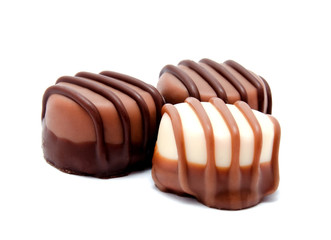 Assortment of chocolate candies sweets isolated