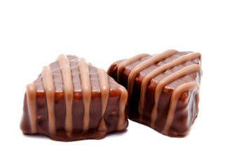 Assortment of chocolate candies sweets isolated