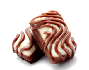 Assortment of chocolate candies sweets isolated