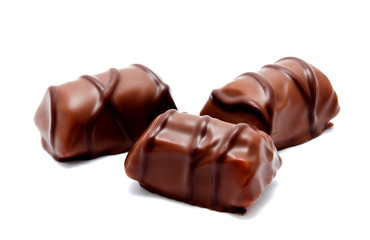 Assortment of chocolate candies sweets isolated