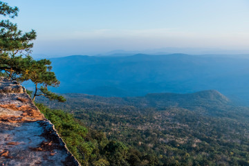 View from LomSak Cliff on morning at PhuKradung,Loei.