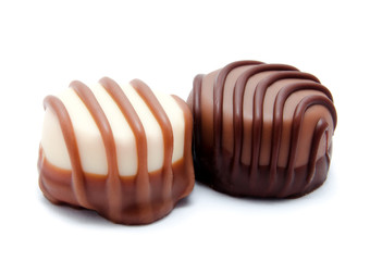 Assortment of chocolate candies sweets isolated
