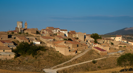 Obraz premium Typical town with its houses and streets