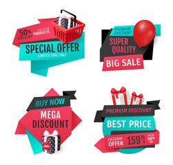 Mega Discount, Exclusive Product Sale Banners Set