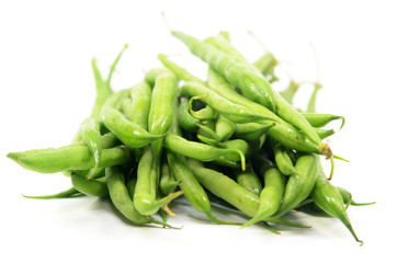 Pile of raw green baby fine beans