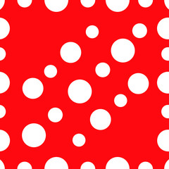 Circles cluster scatter glitter geometry abstract background textured red and white strawberry concept