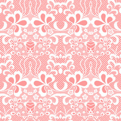 White lace seamless pattern with flowers, Vintage pattern.