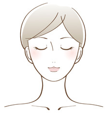 女性の顔　美容　イラスト