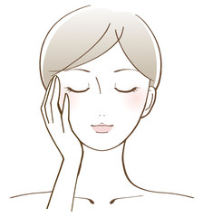 女性の顔　美容　イラスト