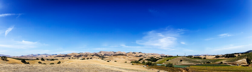 Fototapeta na wymiar Panorama of Central Coast Hills, Coastal Mountains, CA