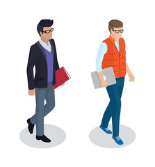 Businessman and Developer Set Vector Illustration