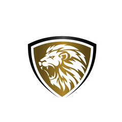 Roaring lion logo template design