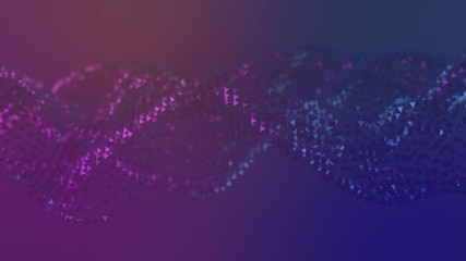Abstract motion sequence futuristic dna strings of AI. Seamless looped motion design