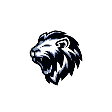 Roaring lion logo template design