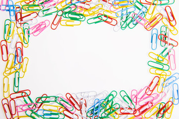 Colorful paper clips as background