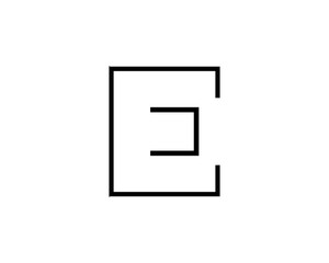 Outline Letter E Logo, Alphabet Logo Design Vector