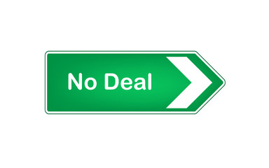 Vector image of a road sign with the words No deal