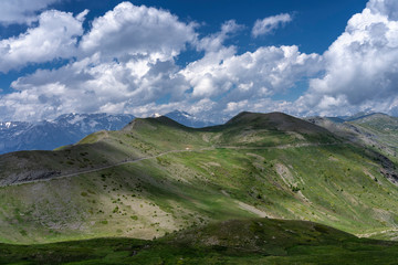 Mountain landscape along the road to Colle dell'Assietta