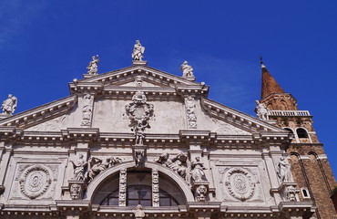 Facade of the Church of Saint Moise Profeta, Venice, Italy
