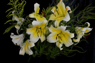 Obraz premium bouquet of flowers on black background