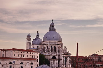 Fototapeta na wymiar Basilica of the Salute at sunset, Venice, Italy