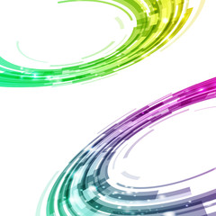 Abstract technology background circle ring orbit digital graphic wallpaper web template futuristic information with light bright stars dust particles scatter