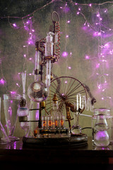 Steampunk calendario alambicco  Nixie 