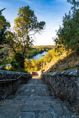 Rio Duero desde las escaleras de la ermita de San Saturio en Soria. Espa&ntilde;a. Europa