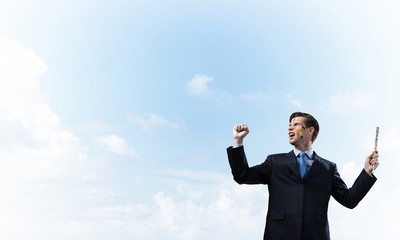 Business inspiration of young man