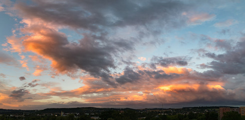 Dramatic sunset and sunrise sky.