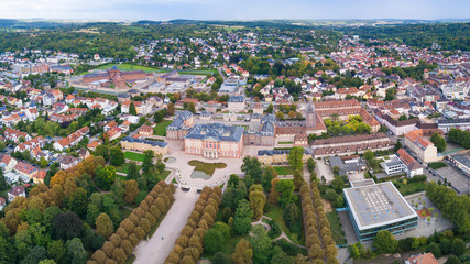 Bruchsal Schloss ganze Stadt Panorama