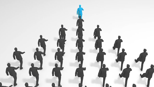 Concept animation leadership figure and follower