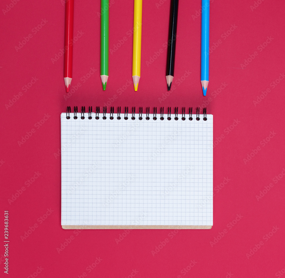 Poster open notebook with empty white sheets