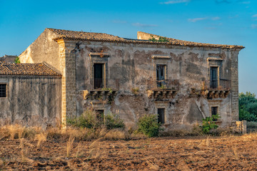 Old abandoned farmhouse in sicily