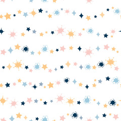 Stars ornament. Cute seamless background. Vector illustration